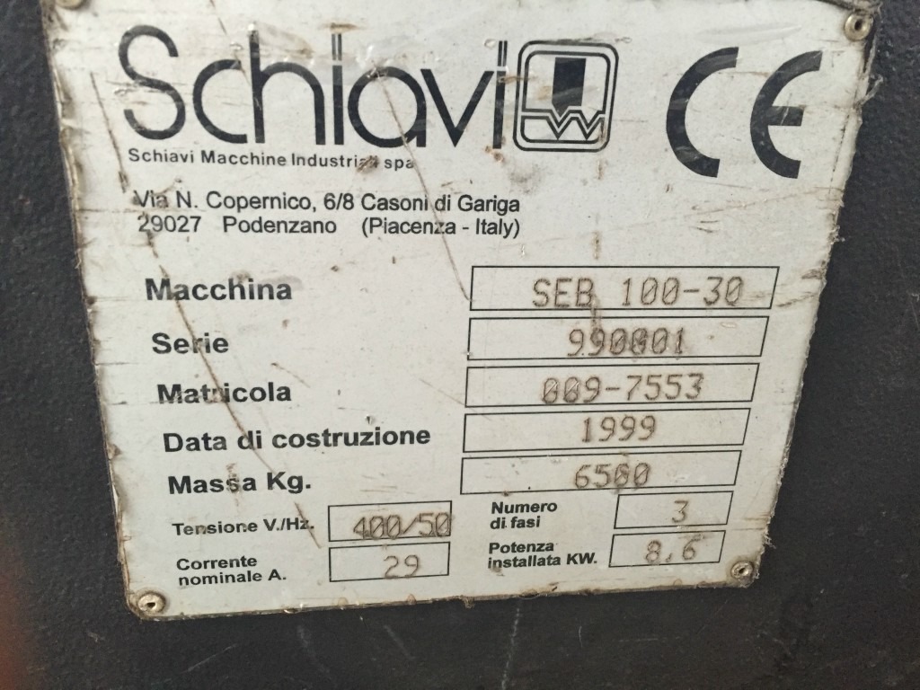 PRESSA PIEGATRICE SCHIAVI MODELLO SEB-10030 OLEODINAMICA 3050 x 100 TON in vendita - foto 7