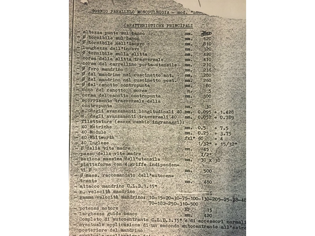 TORNIO PARALLELO USATO GORNATI MODELLO LEGOOR 300 DISTANZA PUNTE 4000 mm in vendita - foto 8