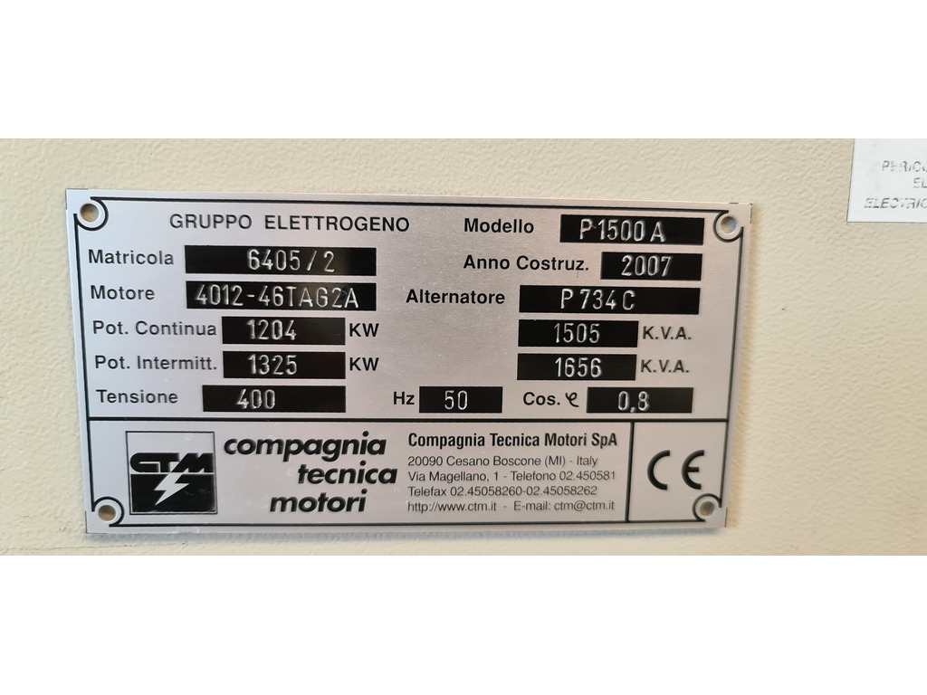 Gruppo elettrogeno 1500kVA in vendita - foto 2