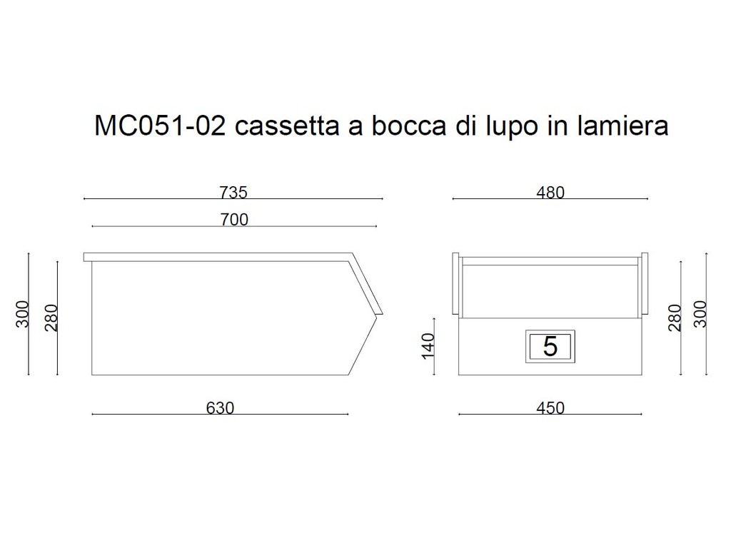 Cassette Fami per minuteria pesante usate a bocca di lupo in metallo lamierausate in vendita - foto 6