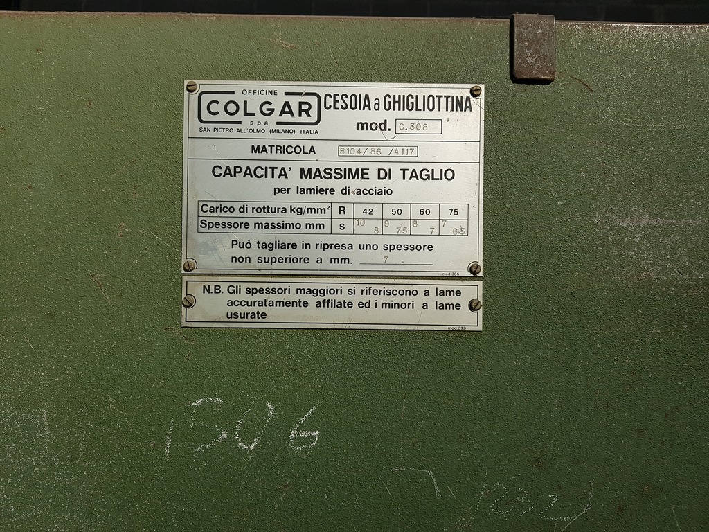 CESOIA A GHIGLIOTTINA COLGAR mod. C308 in vendita - foto 1