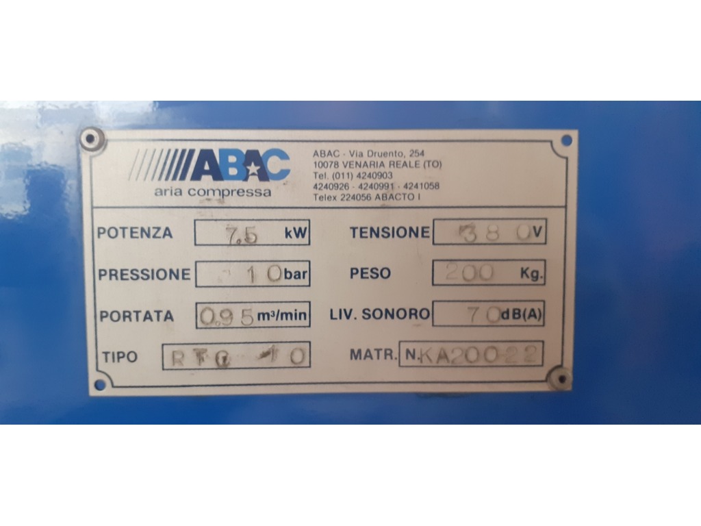compressore a vite ABAC  7.5  KW. in vendita - foto 4