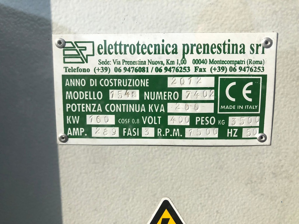 Gruppo Elettrogeno Diesel Insonorizzato 200 kVA-160 kW  in vendita - foto 5