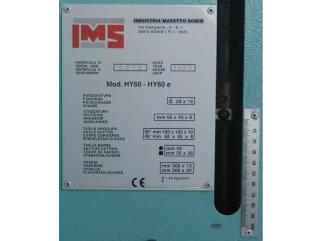 Punzonatrice Omera universale idraulica IMS mod. HY 60 in vendita - foto 7