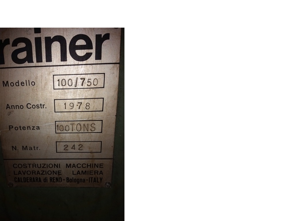 PUNZONATRICE RAINER 100T/750 in vendita - foto 3